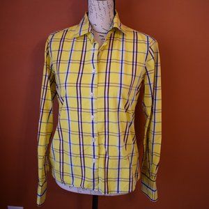 R&G  Yellow plaid long sleeve button down Shirt size 8